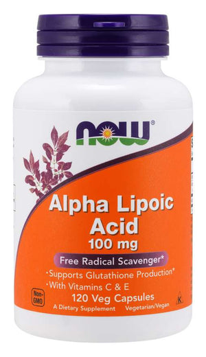 NOW Supplements, Alpha Lipoic Acid 100 mg with Vitamins C & E, Free Radical Scavenger*, 120 Veg Capsules