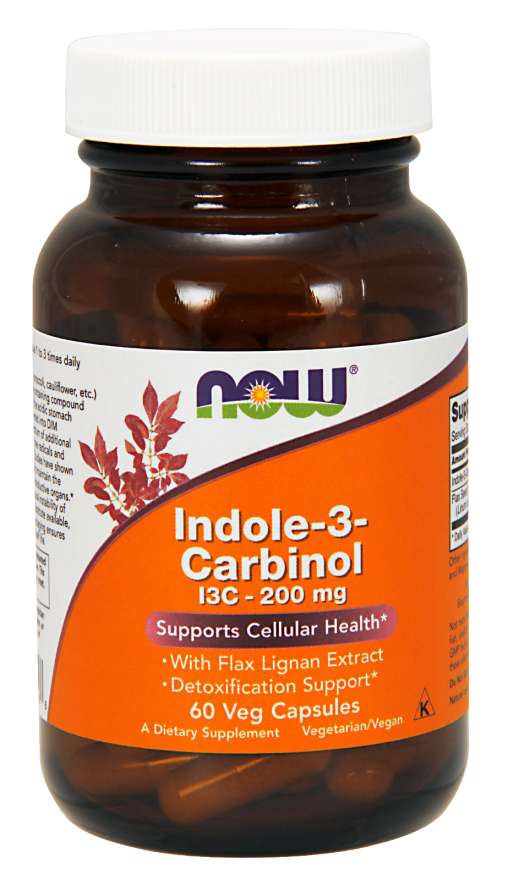 NOW Foods Indole-3-Carbinol I3C, 200 mg, 60 Veg Capsules