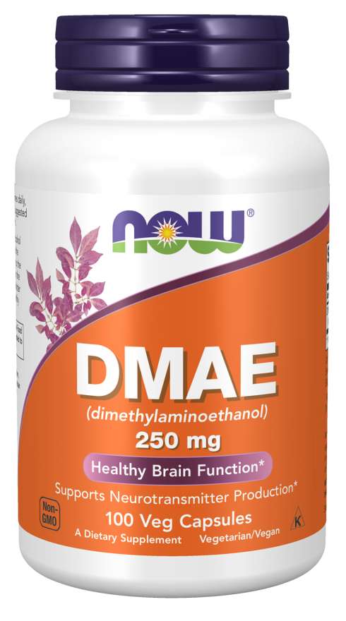 NOW Supplements, DMAE (Dimethylaminoethanol) 250 mg, Healthy Brain Function*, 100 Veg Capsules