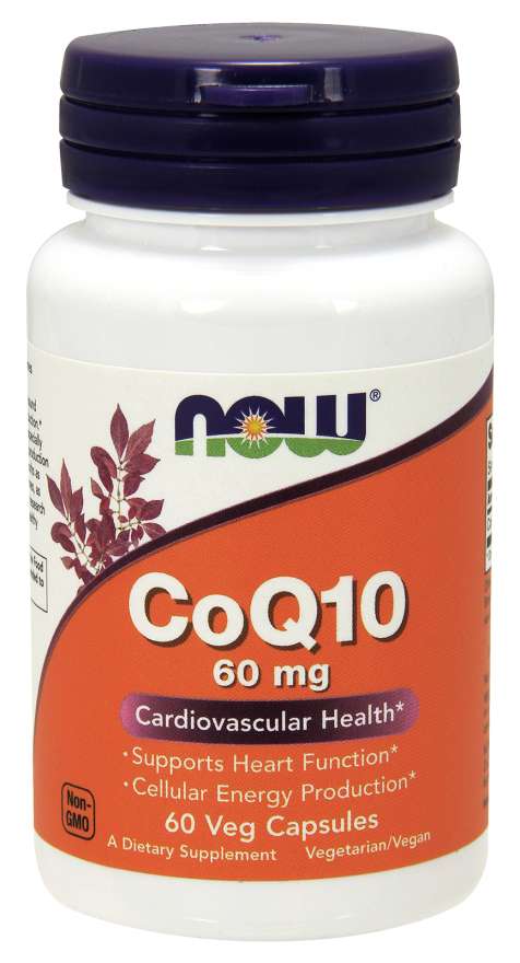 NOW Supplements, CoQ10 60 mg, Pharmaceutical Grade, All-Trans Form of CoQ10 Produced by Fermentation, 60 Veg Capsules