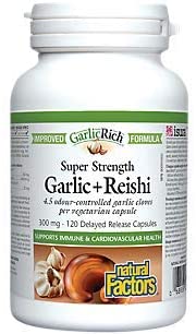 GarlicRich Super Strength Garlic + Reishi Natural Factors 120 Caps