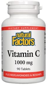 Natural Factors Vitamin C Plus Bioflavonoids and Rosehips, 1000 mg, 90 Tablets
