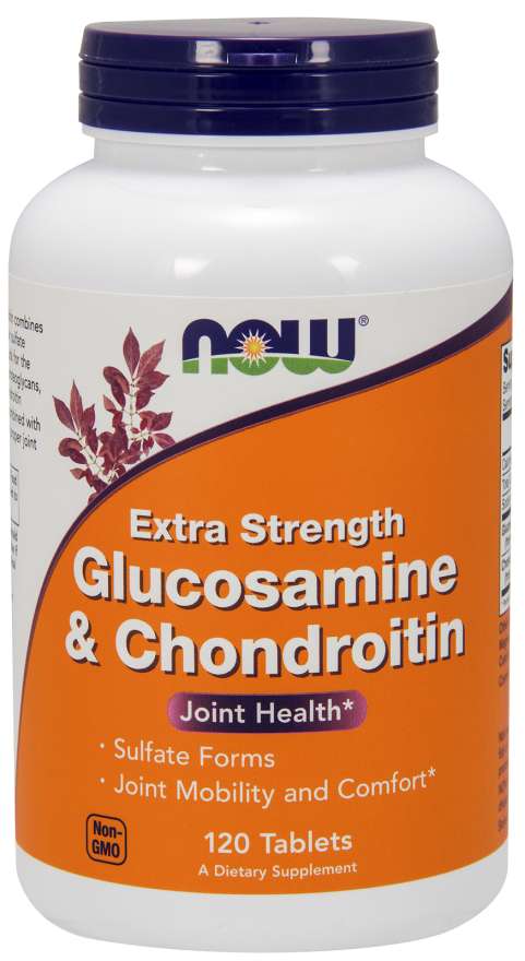 NOW Foods Supplements, Glucosamine &amp; Chondroitin Extra Strength, Sulfate Forms, 120 Tablets
