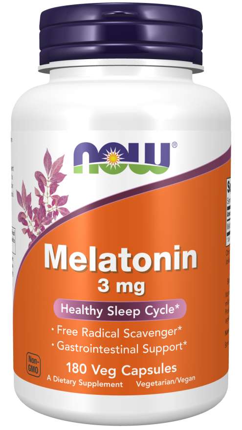 NOW Melatonin, 3 mg, 180 Capsules