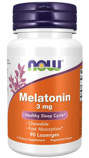 NOW Foods Melatonin, 3 mg, 90 Lozenges