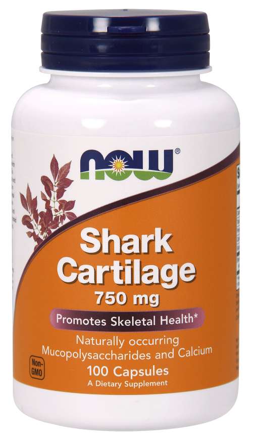 NOW Shark Cartilage, 750 mg, 100 Capsules