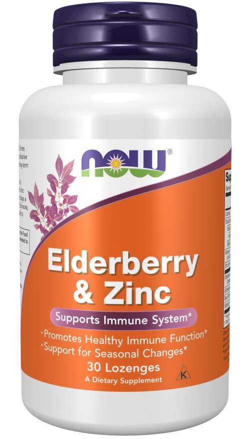 NOW Elderberry &amp; Zinc, 30 Lozenges