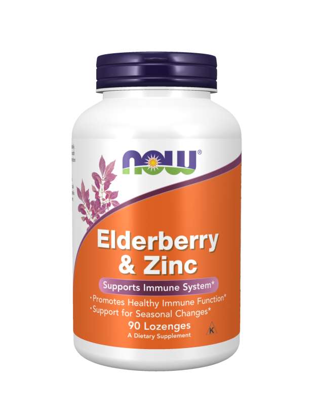 NOW Elderberry &amp; Zinc, 90 Lozenges