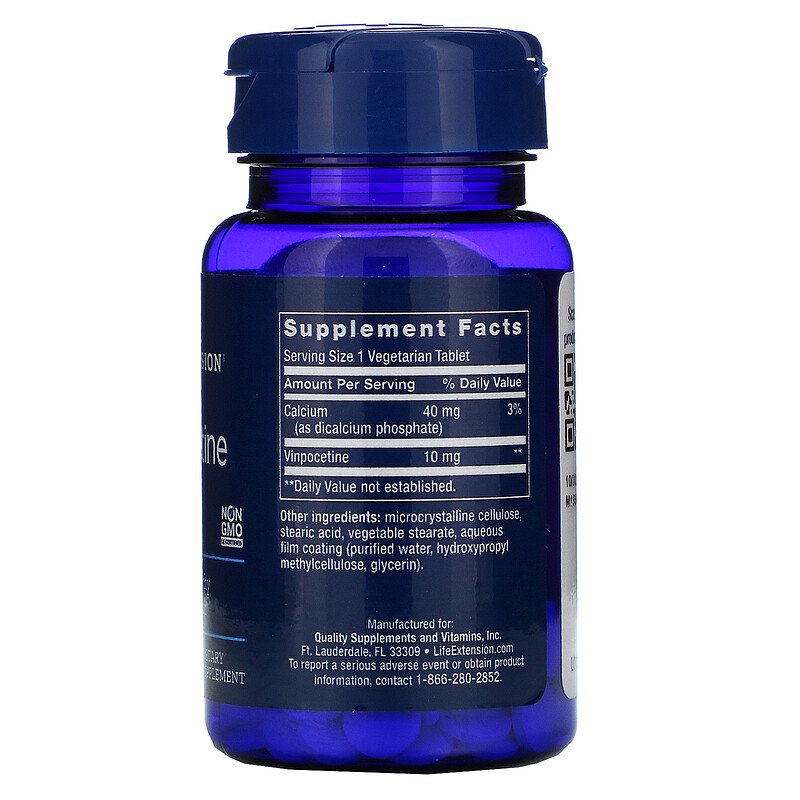 Life Extension Vinpocetine 10 mg, 100 Vegetarian Tablets