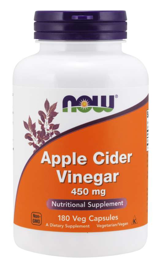 NOW Apple Cider Vinegar, 450 mg, 180 Capsules