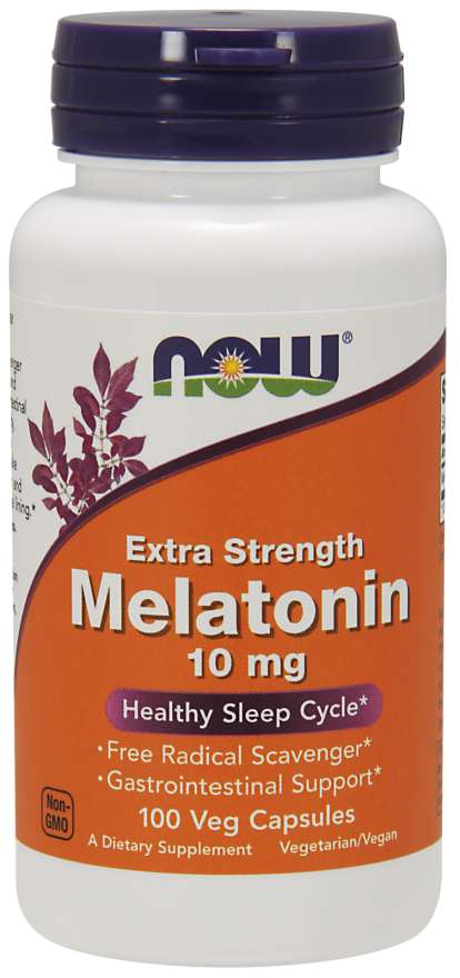 NOW Foods Melatonin, 10 mg, 100 Vegetarian Capsules