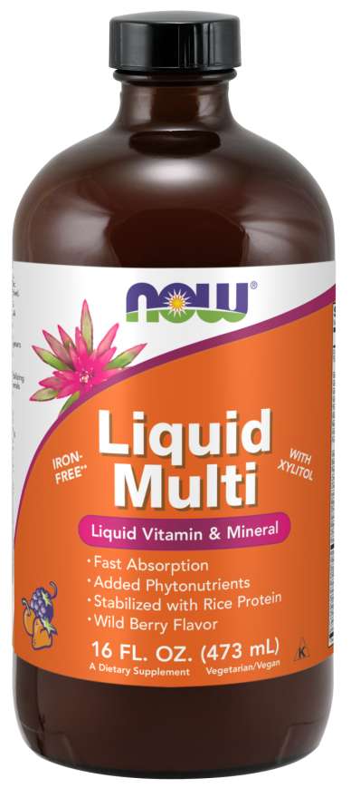 NOW Foods Liquid Multi Iron Free Wild Berry, 16 fl oz