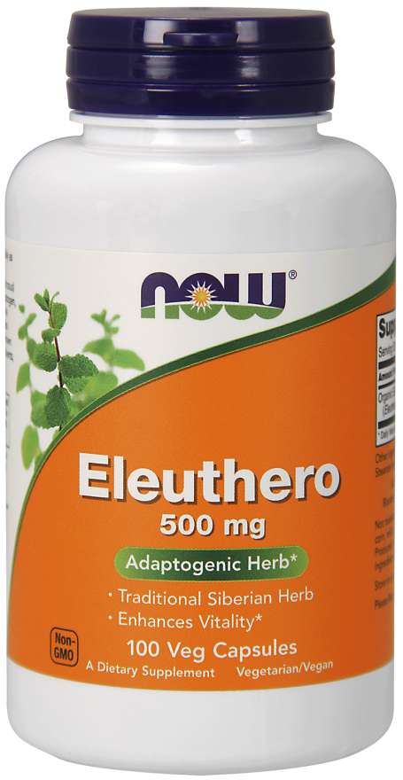 NOW Eleuthero, 500 mg, 100 Veg Capsules