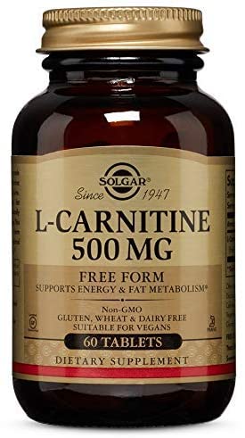 Solgar L-Carnitine 500 mg - 60 Tablets - Non-GMO, Vegan, Gluten Free, Dairy Free, Kosher - 30 Servings