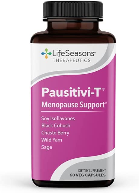 LifeSeasons - Pausitivi-T - Menopause Relief Supplement - Natural Support for Hot Flashes, Hormone Balance and Night Sweats - Contains Black Cohosh and Soy Isoflavones - 60 Capsules