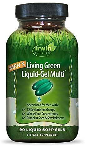Irwin Naturals Men's Living Green Liquid-Gel Multi - Targeted Adrenal & Brain Support - 90 Liquid Softgels - Discount Nutrition Store