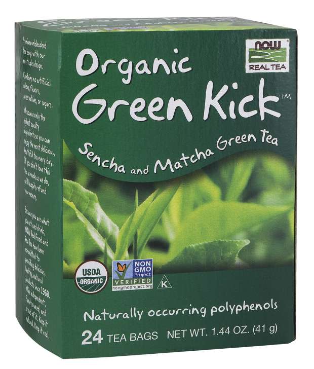 NOW Foods Real Tea Organic Green Kick™, 24 Tea Bags