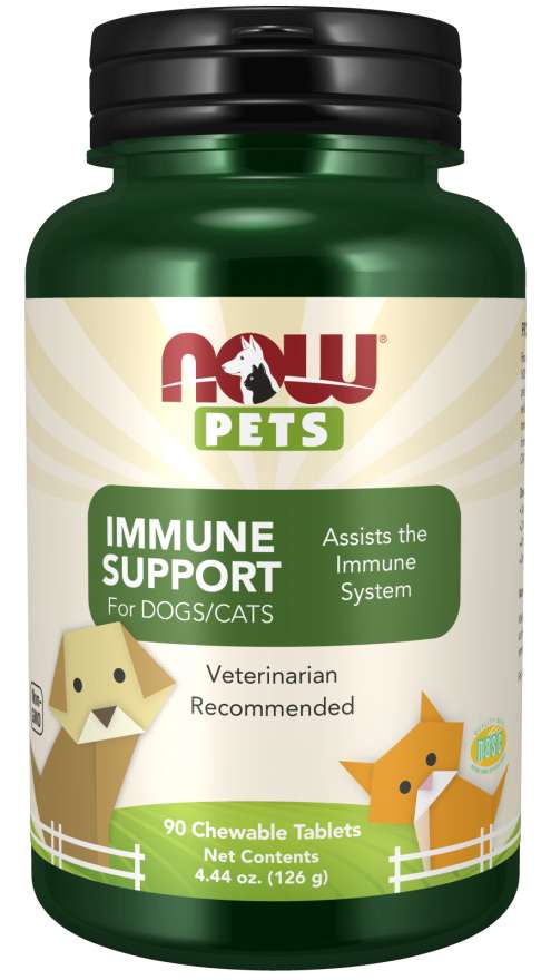 NOW Foods Pets Immune Support for Dogs-Cats, 90 Chewable Tablets