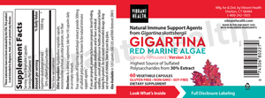 Vibrant Health, Gigartina Red Marine Algae, Plant-Based Immune Support Formula, Vegetarian, 60 capsules (15 servings)