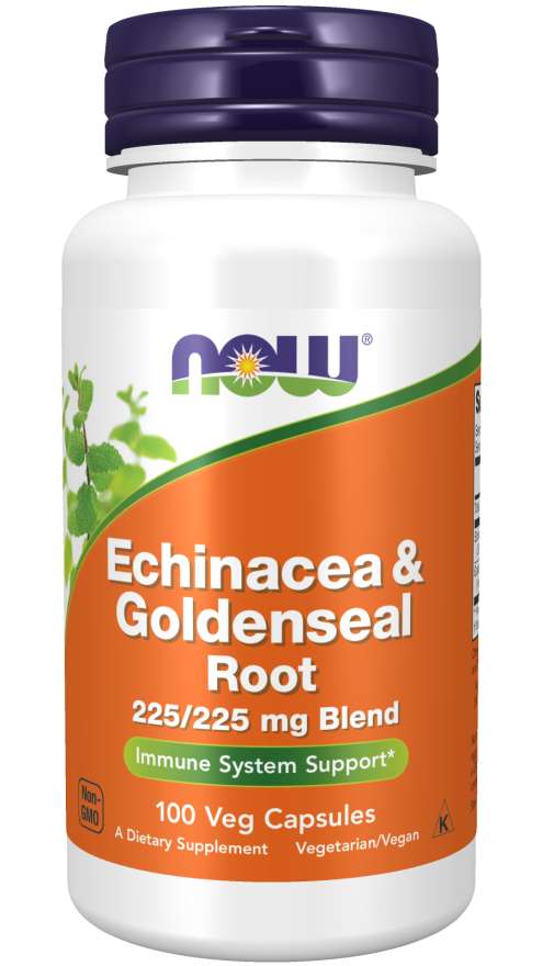 NOW Echinacea &amp; Goldenseal Root, 100 Capsules