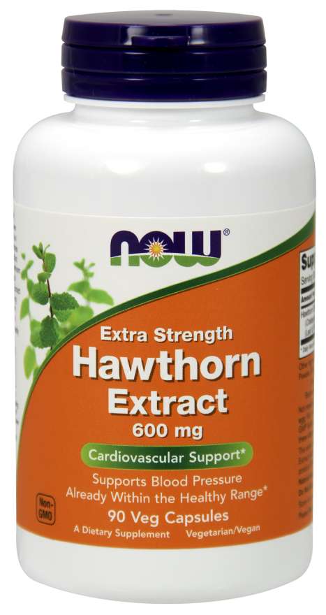 NOW Foods Extra Strength Hawthorn Extract, 600 mg, 90 Veg Capsules