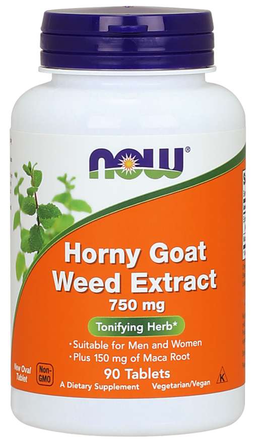 NOW Horny Goat Weed Extract, 750 mg, 90 Tablets