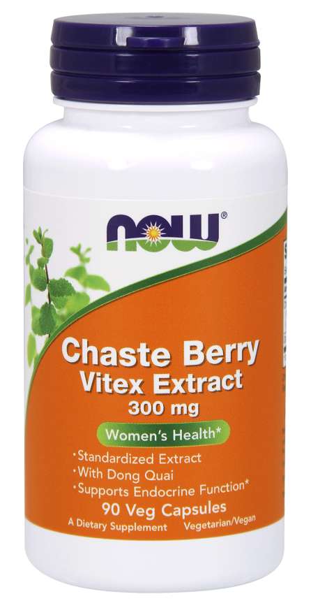 NOW Foods Chaste Berry Vitex Extract, 300 mg, 90 Vcaps®
