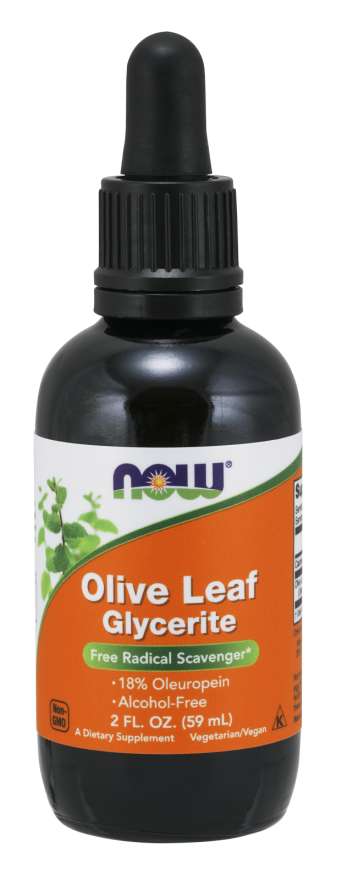 NOW Olive Leaf Glycerite, 2 fl oz