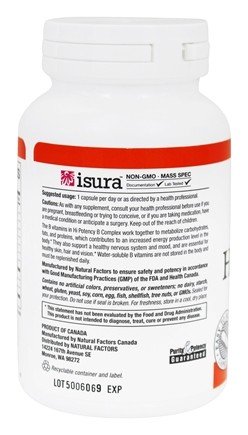Natural Factors Hi Potency B Complex, 90 Capsules