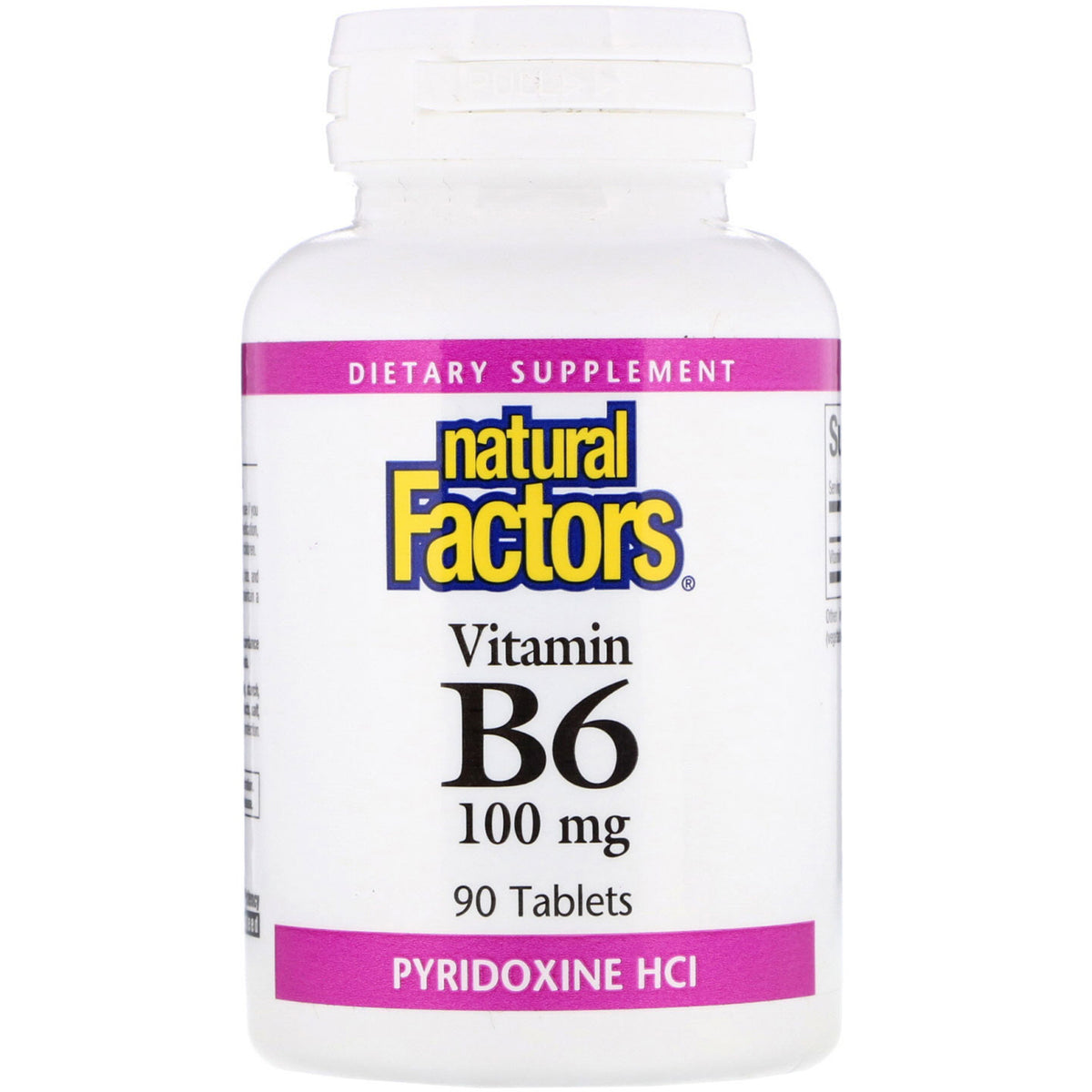 Natural Factors Vitamin B6, 100 mg, 90 Tablets