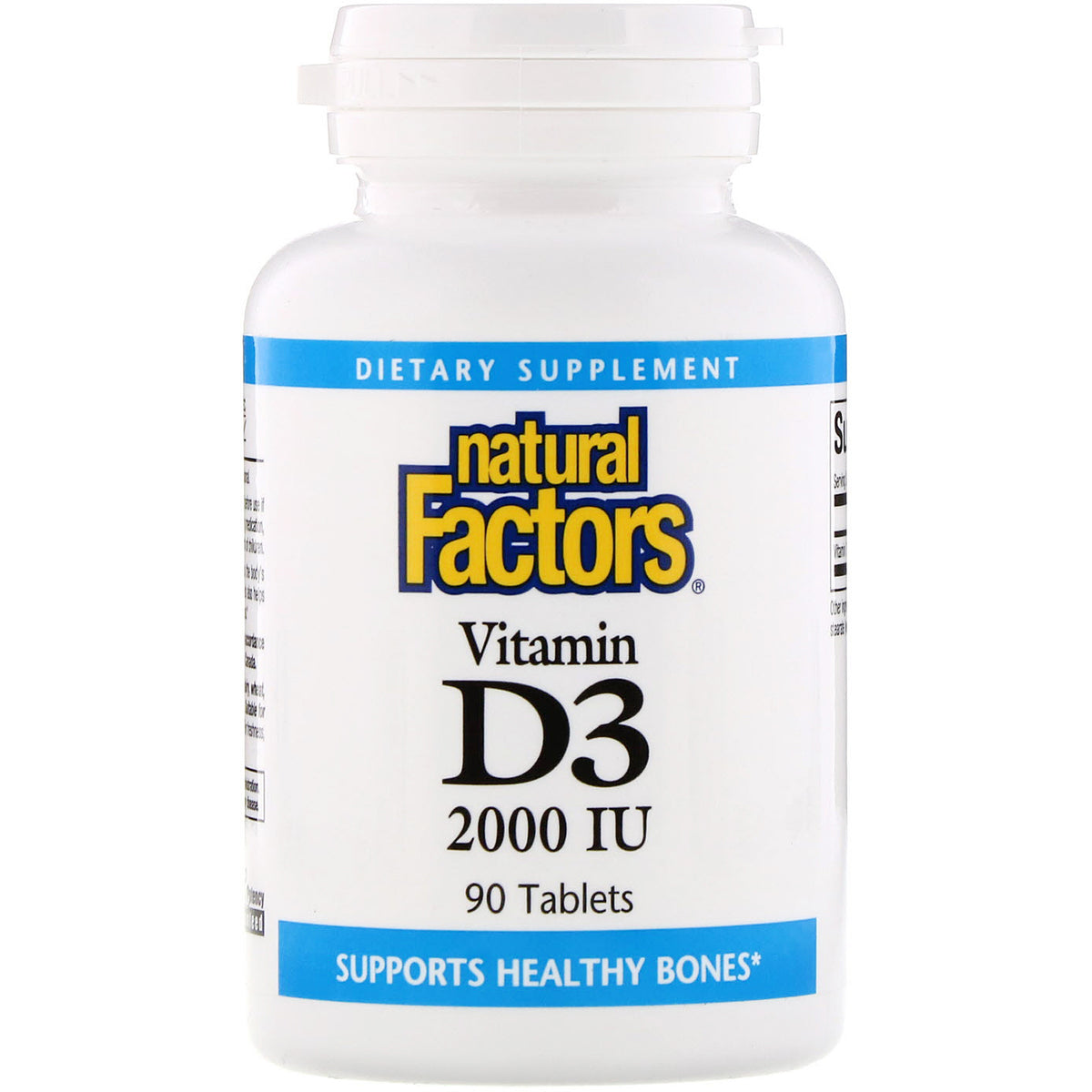 Natural Factors - Vitamin D3 2000 IU, Supports Healthy Bones, 90 Tablets