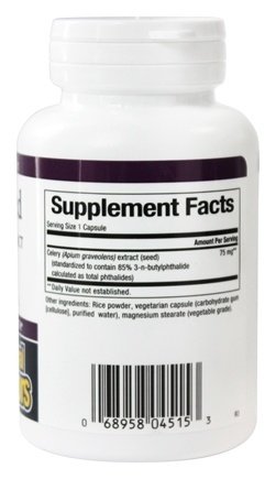 Natural Factors Celery Seed Extract, 60 Vegetarian Capsules