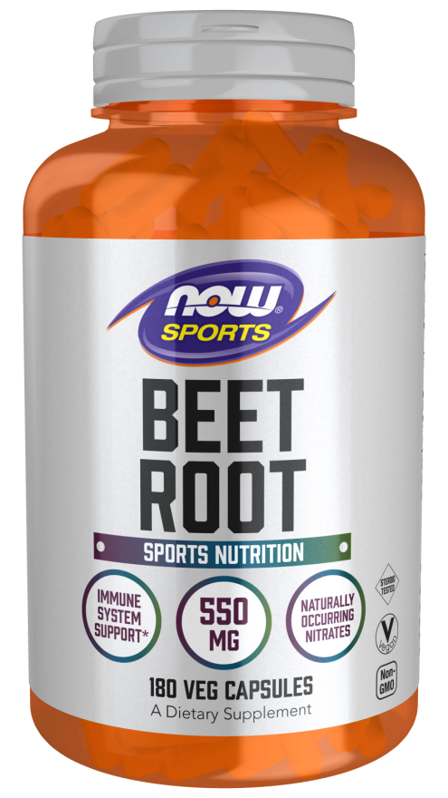NOW Foods Sports, Beet Root Veg, Sports Nutrition, Immune System Support*, 550 MG, Naturally Occurring Nitrates, 180 Veg Capsules