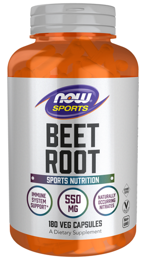 NOW Foods Sports, Beet Root Veg, Sports Nutrition, Immune System Support*, 550 MG, Naturally Occurring Nitrates, 180 Veg Capsules