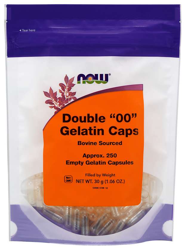 NOW Foods Empty Gel Caps Double 00, 250 Gelatin Capsules