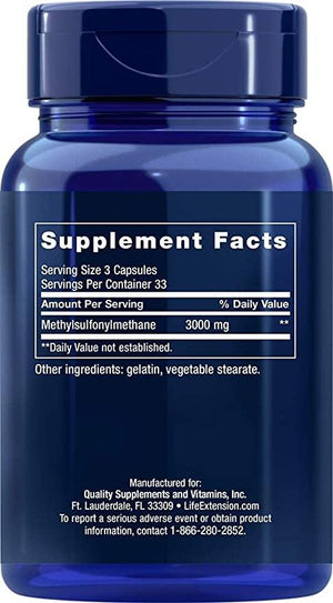 Life Extension MSM 1000 Mg, 100 Capsules - Discount Nutrition Store