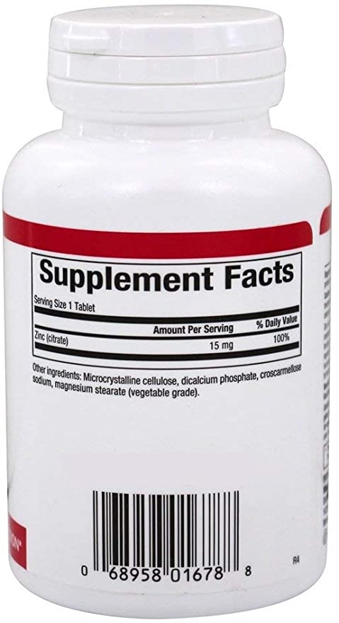 Natural Factors Zinc Citrate, 15 mg, 90 Tablets