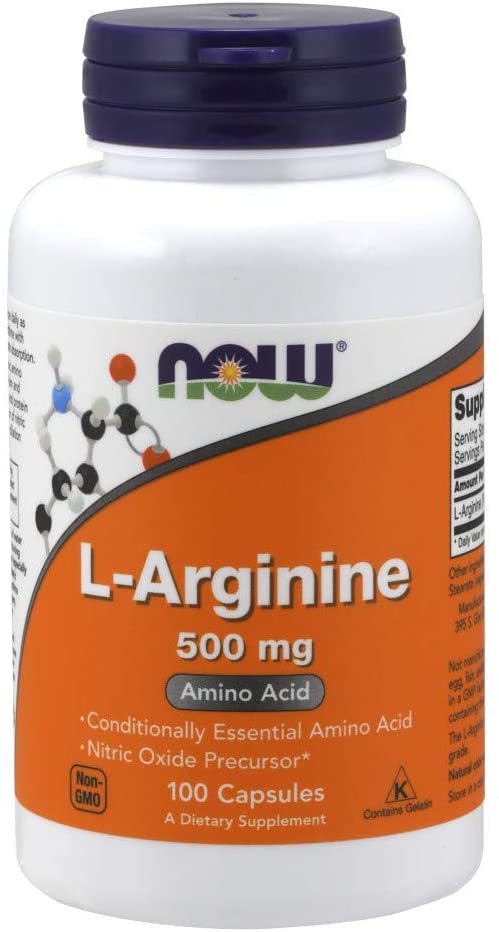 NOW Foods Supplements, L-Arginine 500 mg, Nitric Oxide Precursor*, Amino Acid, 100 Veg Capsules