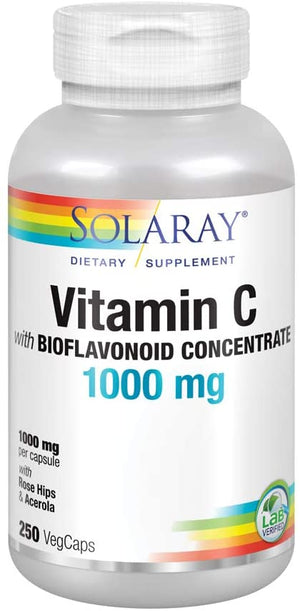 Solaray Vitamin C with BioFlavonoid Concentrate, 1000 mg, 250 VegCaps