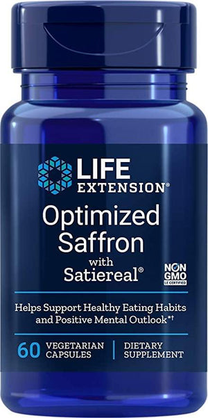 Life Extension Optimized Saffron with Satiereal, 60 Vegetarian Capsules - Discount Nutrition Store