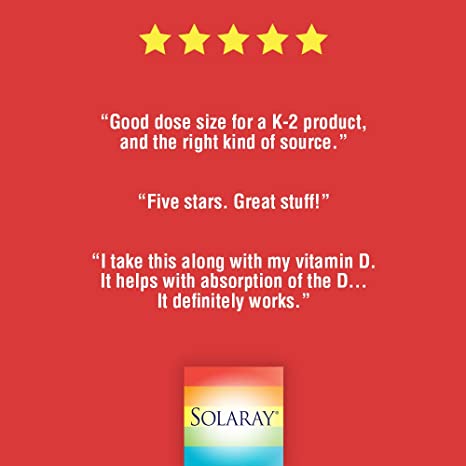 SOLARAY Triple Strength Vitamin K-2 as MK-7, 150 mcg | Heart &amp; Bone Health, Vascular Function Support | 30ct
