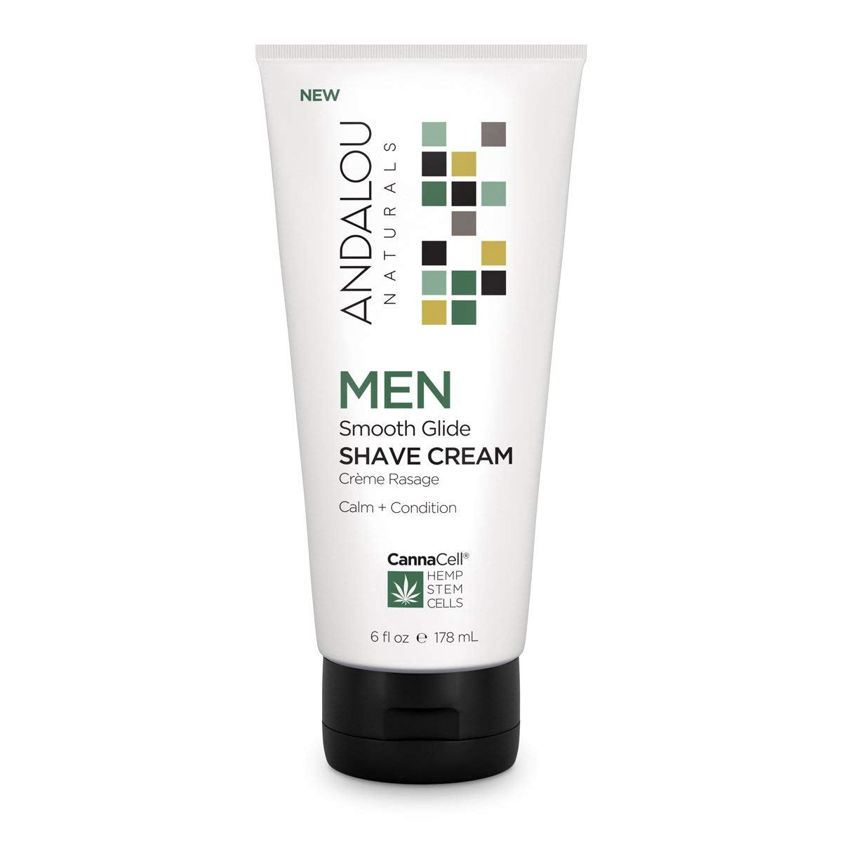 Andalou Naturals MEN Smooth Glide Shave Cream, 6 fl oz