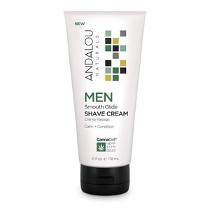Andalou Naturals MEN Smooth Glide Shave Cream, 6 fl oz