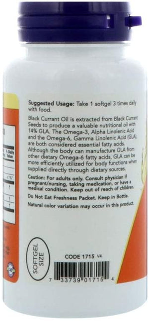NOW Foods Black Currant Oil, 500 mg, 100 Softgels