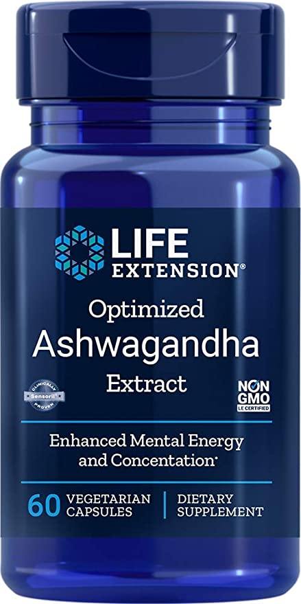 Life Extension Ashwagandha Extract Veg Capsules, 60-Count - Discount Nutrition Store