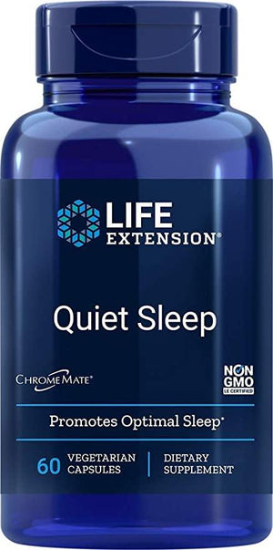 Life Extension Quiet Sleep Melatonin, B Vitamins, Magnesium & Inositol Supports Relaxation & Healthy Restful Sleep - Non-GMO, Gluten Free - 60 Vegetarian Capsules - Discount Nutrition Store