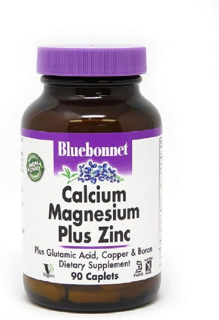 BlueBonnet Calcium Magnesium Zinc Caplets, 90 Count