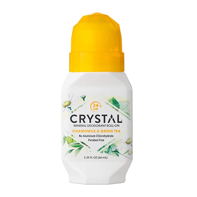 Crystal Essence Mineral Deodorant Roll-On, Chamomile &amp; Green Tea 2.25 oz