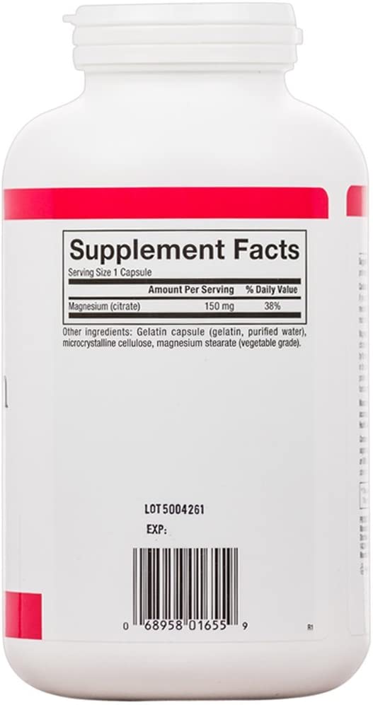 Natural Factors Magnesium Citrate, 150 mg, 360 Capsules