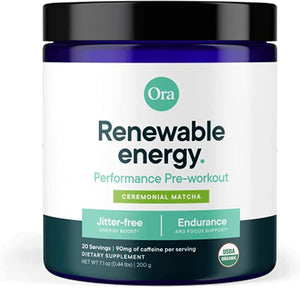 Ora Organic Renewable energy Performance Pre-Workout Ceremonial Matcha 20 servings